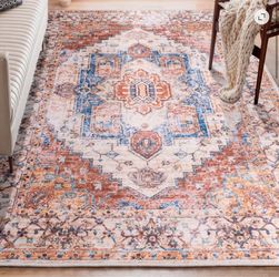 Vintage Boho Accent Rug 5’ x 8’ – Light Orange