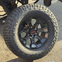 TRD Pro 17x8 6x139.7 +5 Wheels 265/70R17 Falken Wildpeak A/T4W Tires Tacoma 4Runner Fjcruiser Tundra