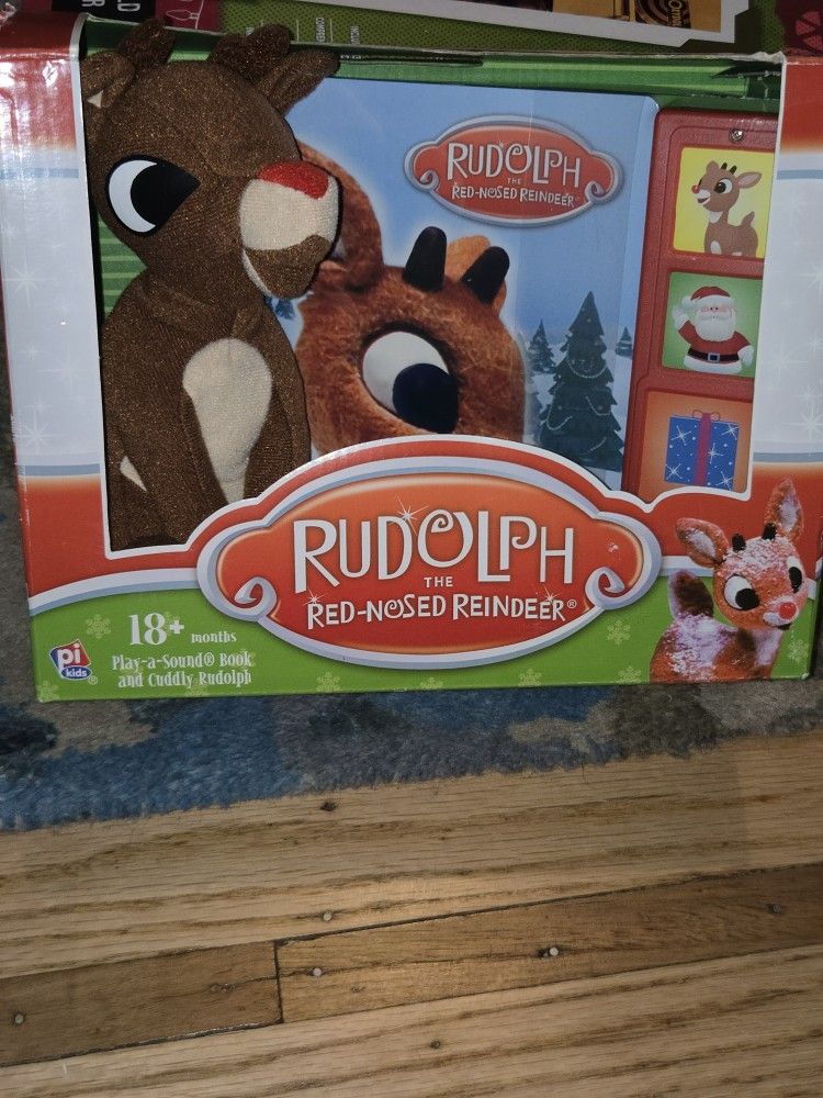 Rudolph Red Nose Reindeer Plush & Play-A-Sound Book Box Set