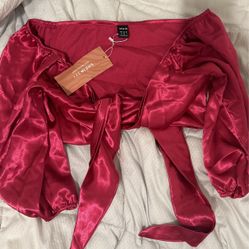 Satin Hot Pink Top