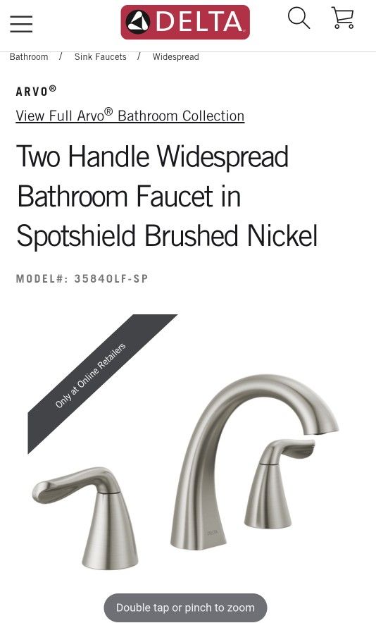 New Delta Arvo Brushed Nickel Bathroom Faucet