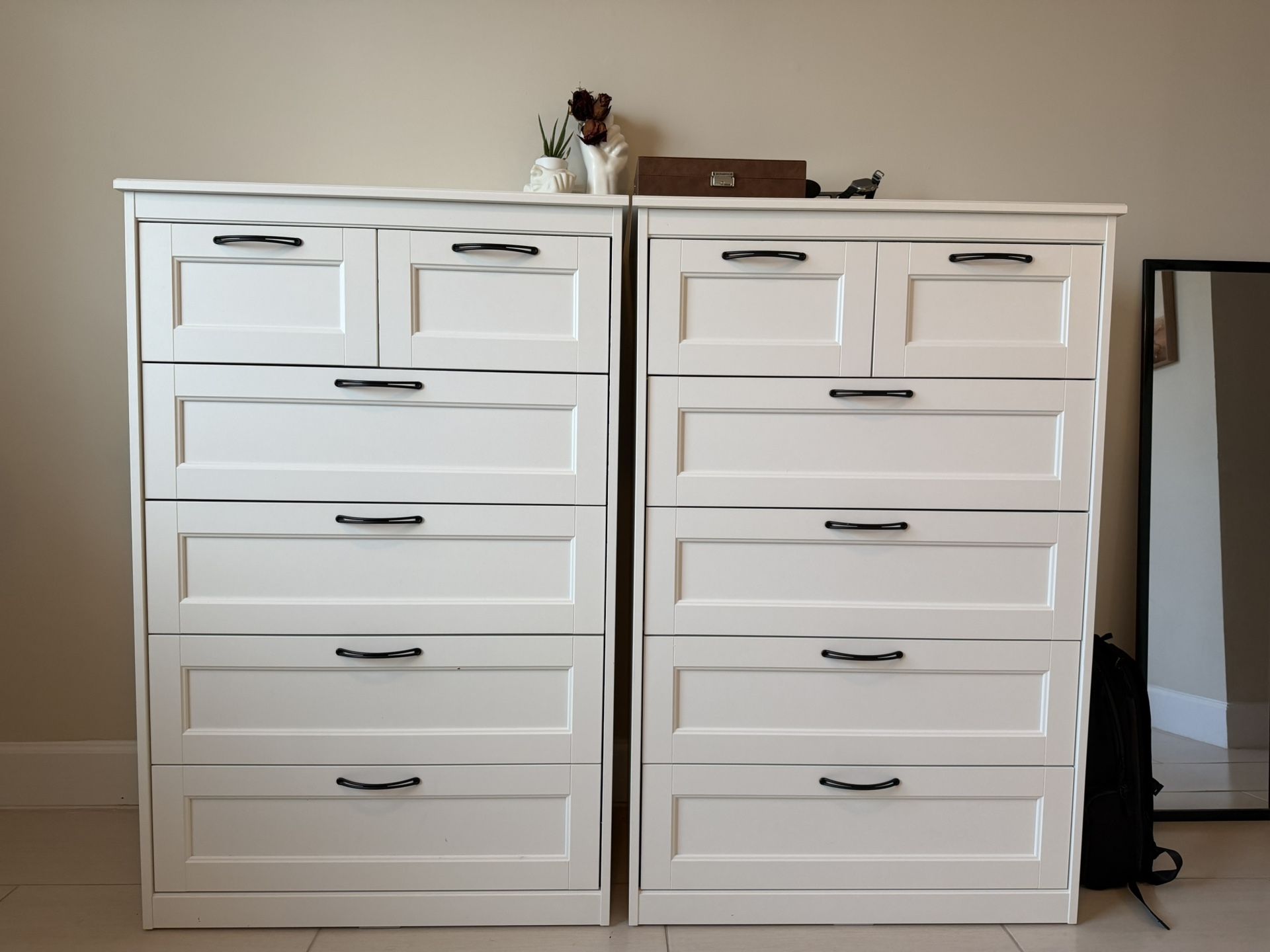 Two White Dressers 