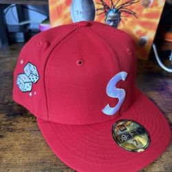 Supreme “Charectars S Logo” New Era Fitted Sz 7 1/2 Red