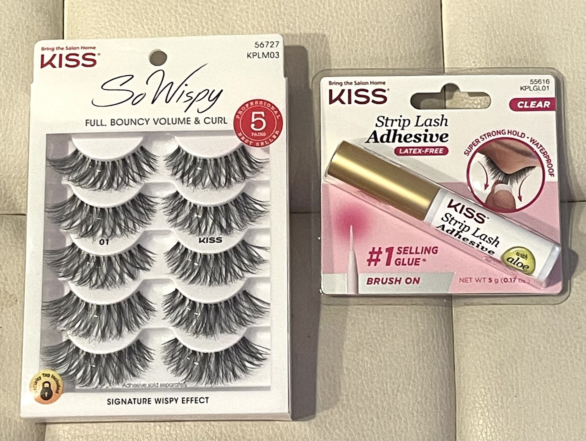 Brand New - KISS False Eyelashes, 14 mm -  And - KISS Strip Lash Adhesive