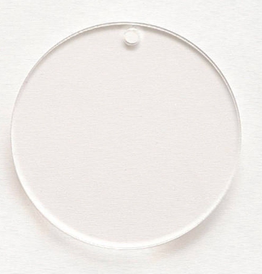 Blank 3” Acrylic Christmas Craft Ornaments- Clear Circles With Hole - Over 100 Available