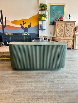 Buffet / Sideboard / Credenza / Green Fluted Tv Stand / Entertainment Center
