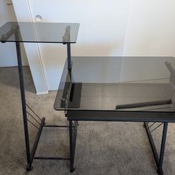 Two Level Tempered Glass Desk
