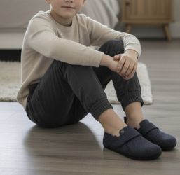 Birkenstock Zermatt HL Kids Slippers – Blue Wool Felt (EU 34 / US 3–3.5)  Cozy kids’ 