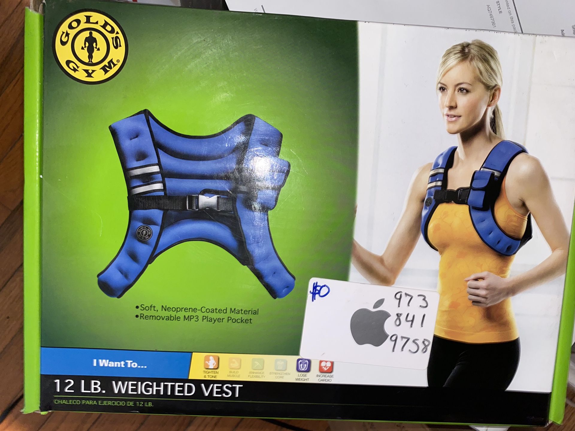 12 Pound LB weighted Vest Gold's Gym