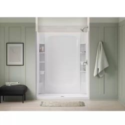 ✨️ $220 W391 STERLING Guard+ 60 x 34 Alcove Shower Pan Base with Center Drain in White Aa9u