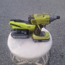 RYOBI HAMMER DRILL TWO CHARGER AND TWO 18 V BATTERY S