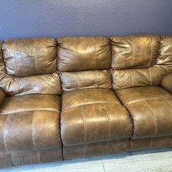 Leather Recliner Sofa