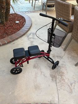 Knee Scooter Brand New Basket Black Red Padded