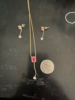 Pink tourmaline and diamond necklace