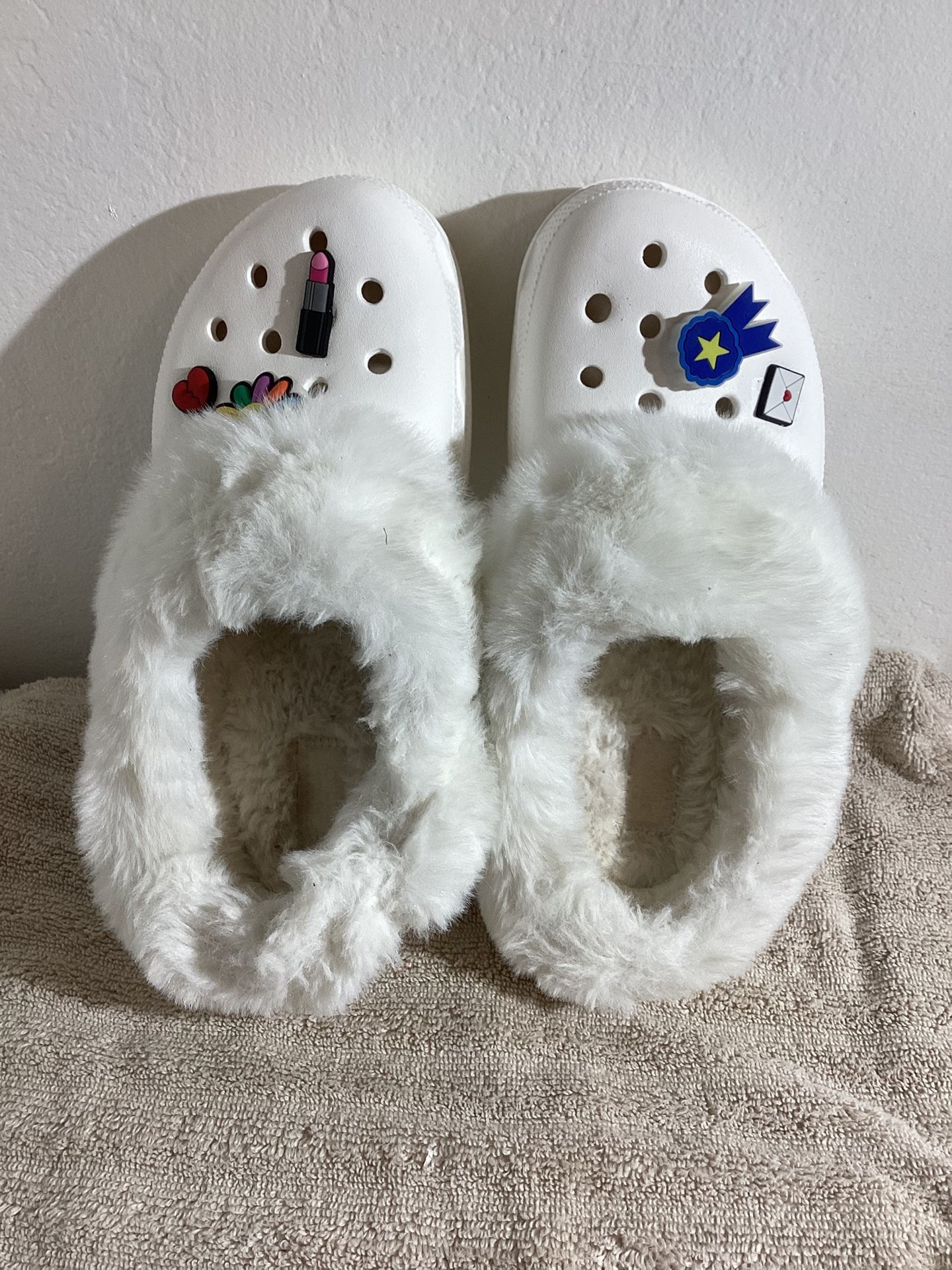 Fuzzy Unisex Crocs (Men Size 7/women Size 9)-$25