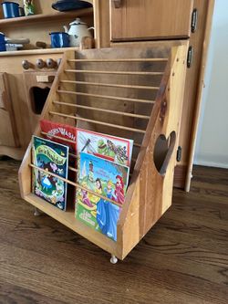 Vintage heart wooden record shelf book shelf
