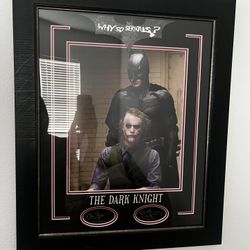 Joker Heath Ledger Batman Christian Bale Framed Printed Autograph Poster