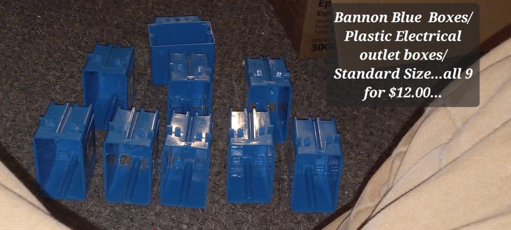 Bannon Blue Boxes/Plastic/ Standard Size/ Electrical Outlet Box...