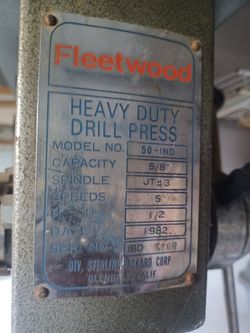 Fleetwood heavy duty drill press