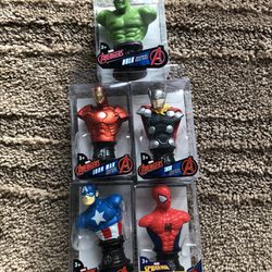 Marvel avengers and Spider-Man busts