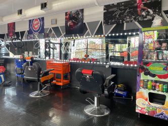 I sell all the stuff for barbershop like new I used like 2 chairs like 6 months only all together