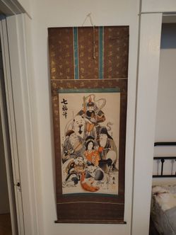 Vintage silk painting