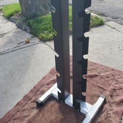 NORTHERN LIGHTS  VERTICAL DUMBBELL RACK  HOLDS 6 SETS 
7111.S WESTERN WALGREENS 
$70.   CASH ONLY AS IS