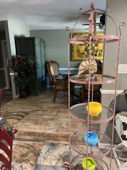 Glass & Rod Iron Shelf 