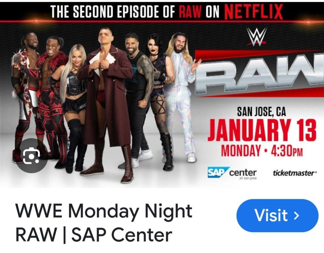Monday NIGHT RAW tickets Sec 128 Very Close To Titantron !!