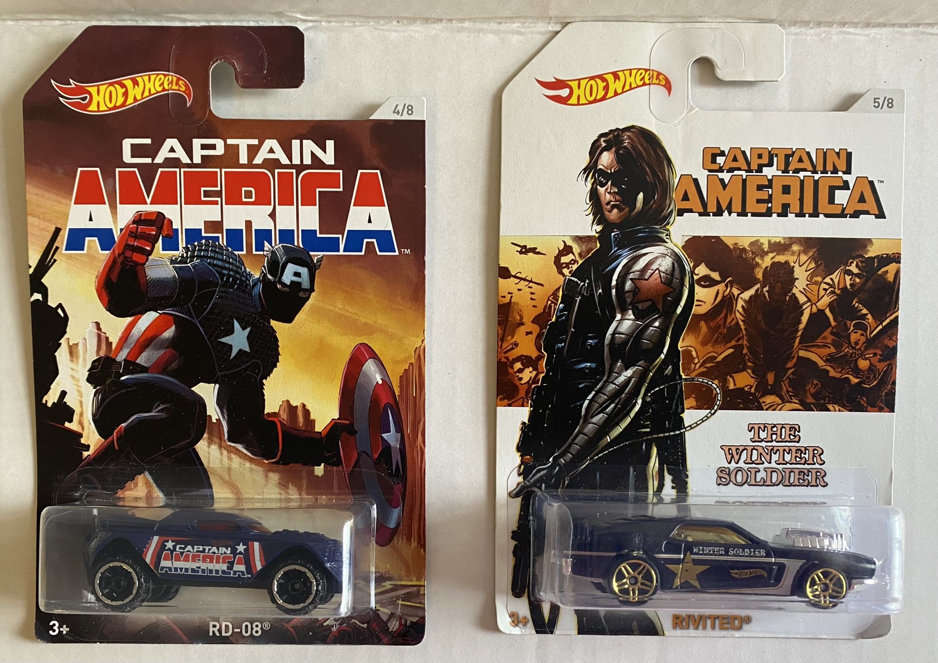 Hot Wheels-Marvel -Captain America & The Winter Soldier Diecast Cars-NIP