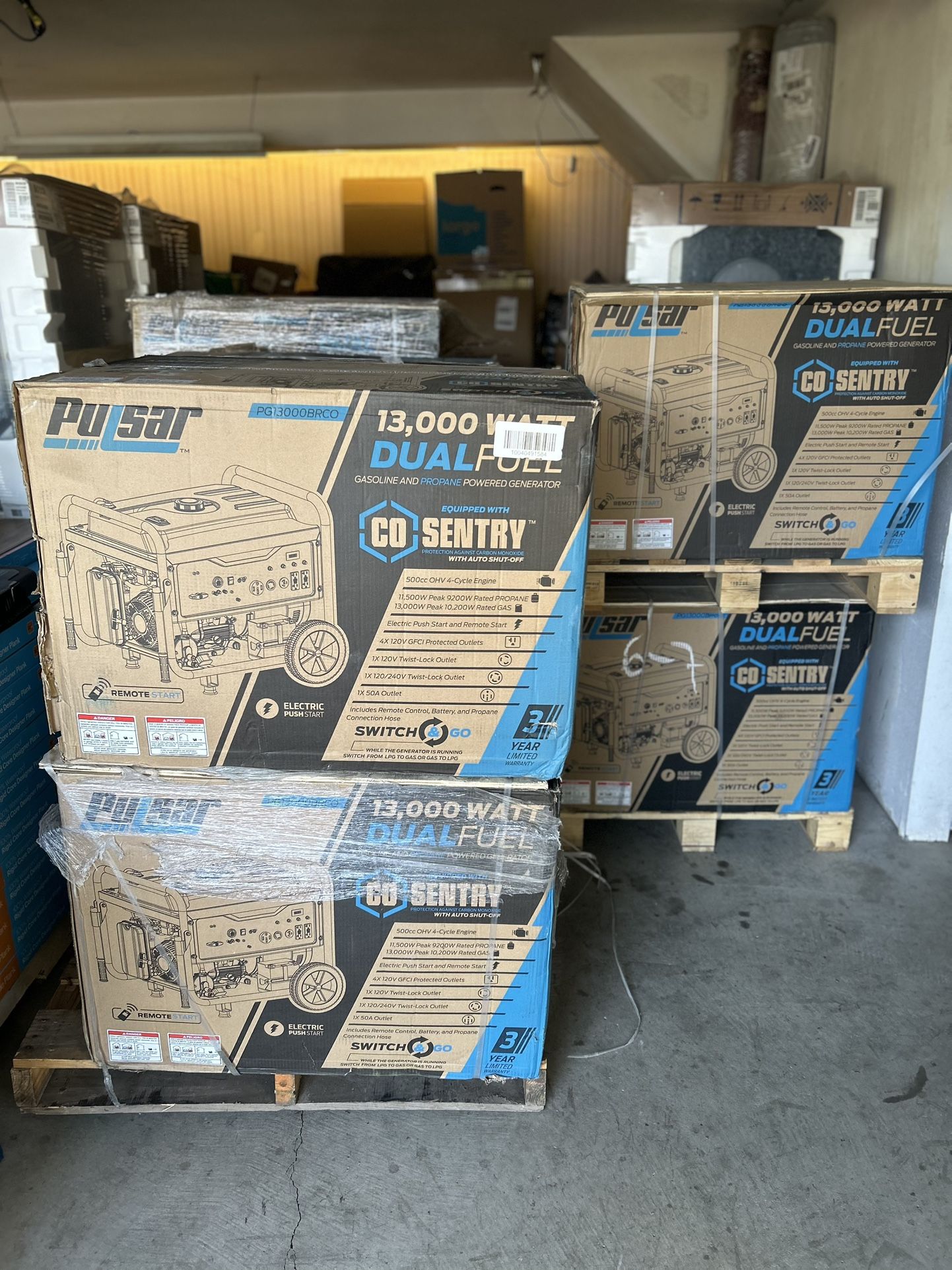 Pulsar Generator Propane & Gas Generator 13000/10000 Watts
