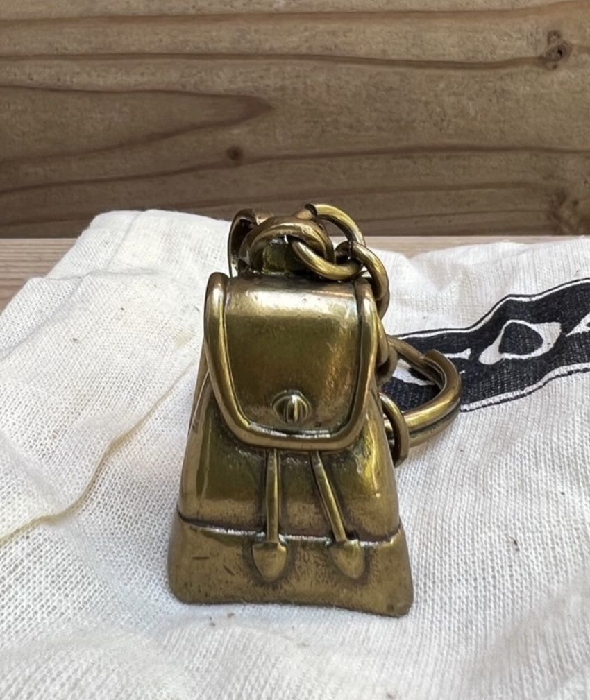 Vintage Coach Daypack Key Fob Solid Brass Keyfob 
