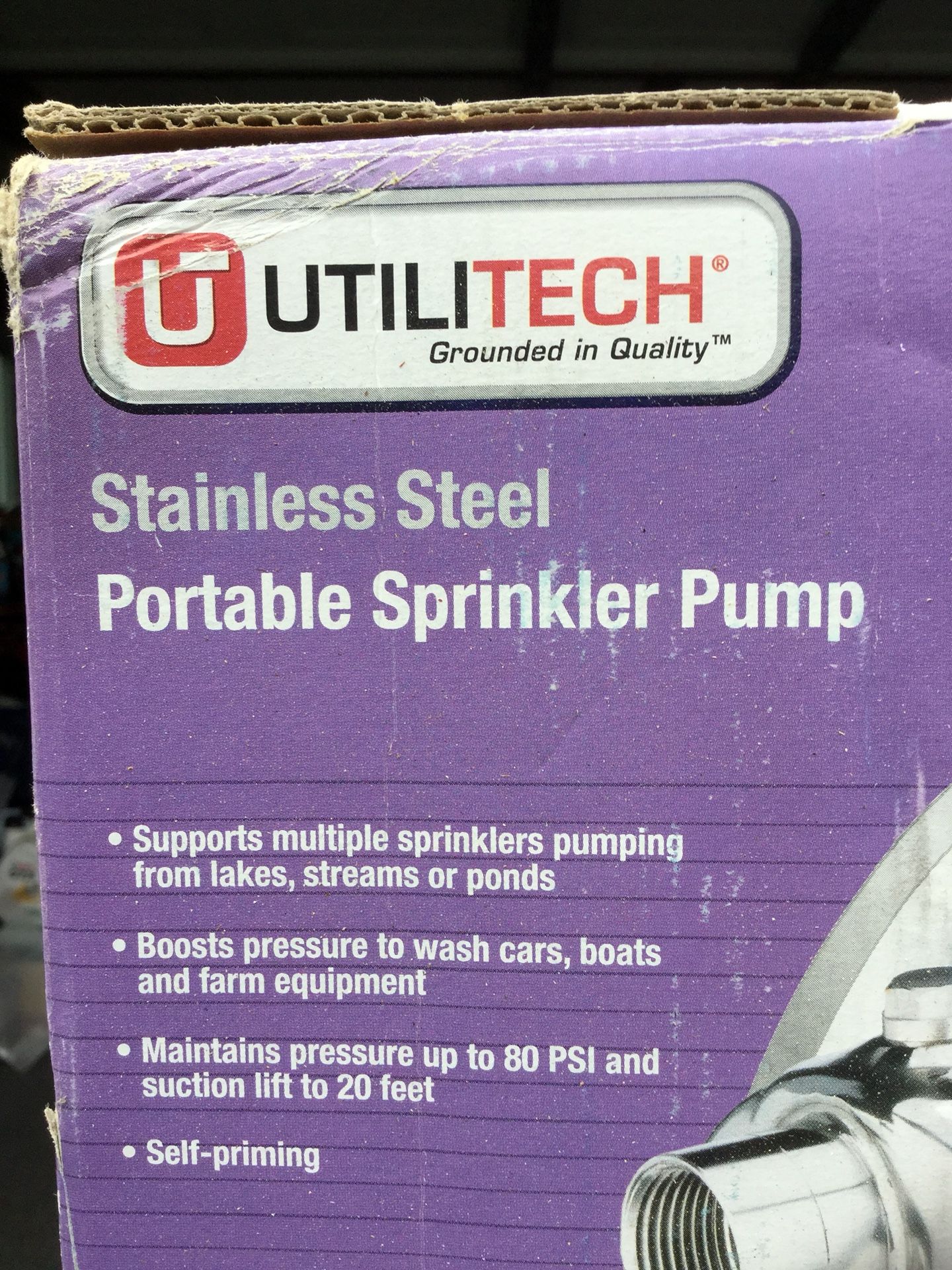 UtiliTech stainless steel 1hp sprinkler pump