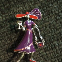 Vintage Red Hat Society Pin