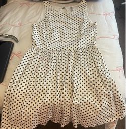 White Polka Dot Sleeveless Dress