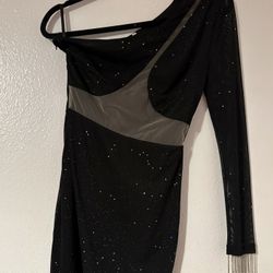 Black Glitter Lace Dress, Size Small 