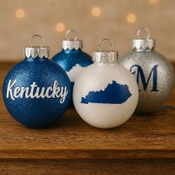 Kentucky Glitter Christmas Ornaments