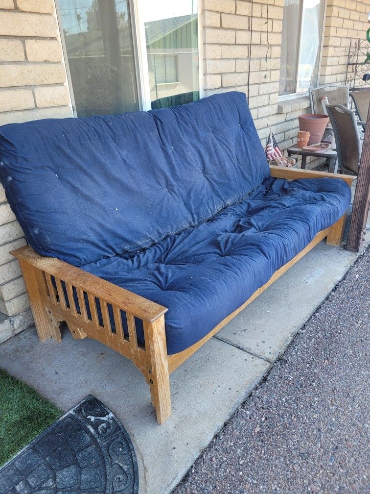 Wood Framed Futon Couch