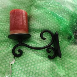 Set Of Two  Wall Candles On  Brackets
