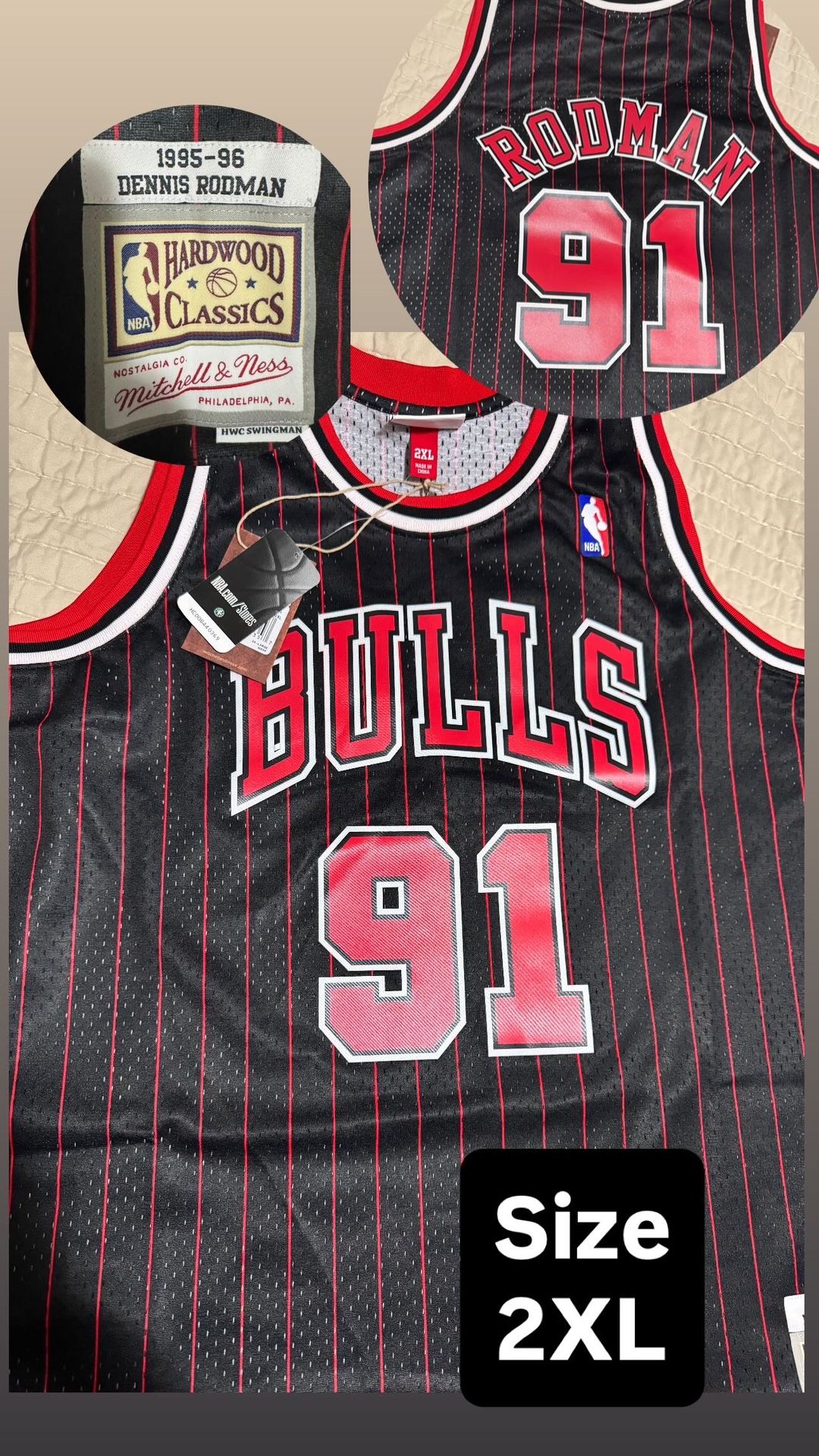NBA Basketball jersey Chicago Bulls Dennis Rodman Xxl 2XL