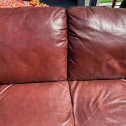 Red Leather Couch And Loveseat
