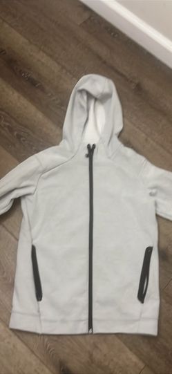 Used Light Gray Tech Full-Zip Sports Hoodie (Boys Size 10-12)