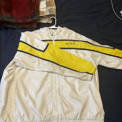 Nike Jacket Yellow,white,and Blue 