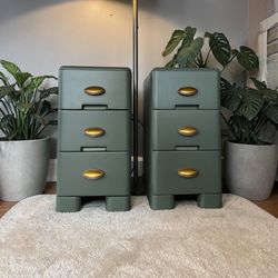 Newly refinished pair of art deco nightstands