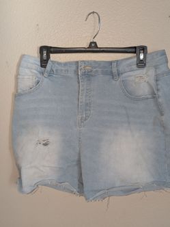 Women's High Waisted Denim Jeans Shorts Size 14