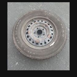 1 X 195/65r15 5x4.5 5x114.3 Steely Wheel Rims W Tires!!