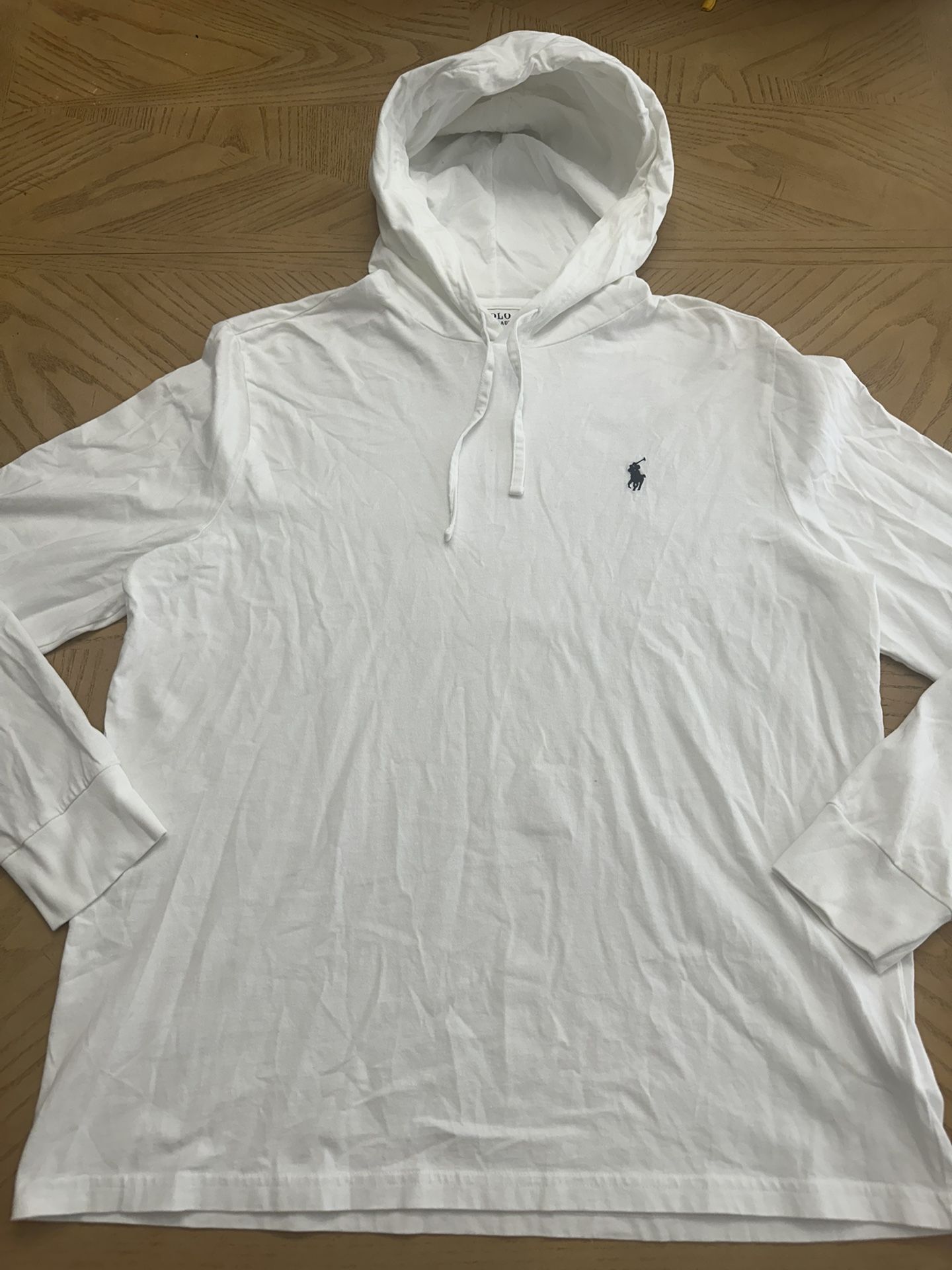 Polo Ralph Lauren white Hoodie size Large Light weight