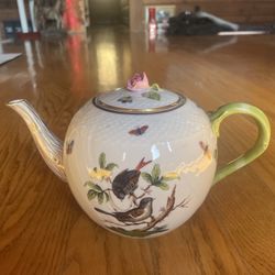 Vintage Herend Hungary Hand Painted Miniature Teapot