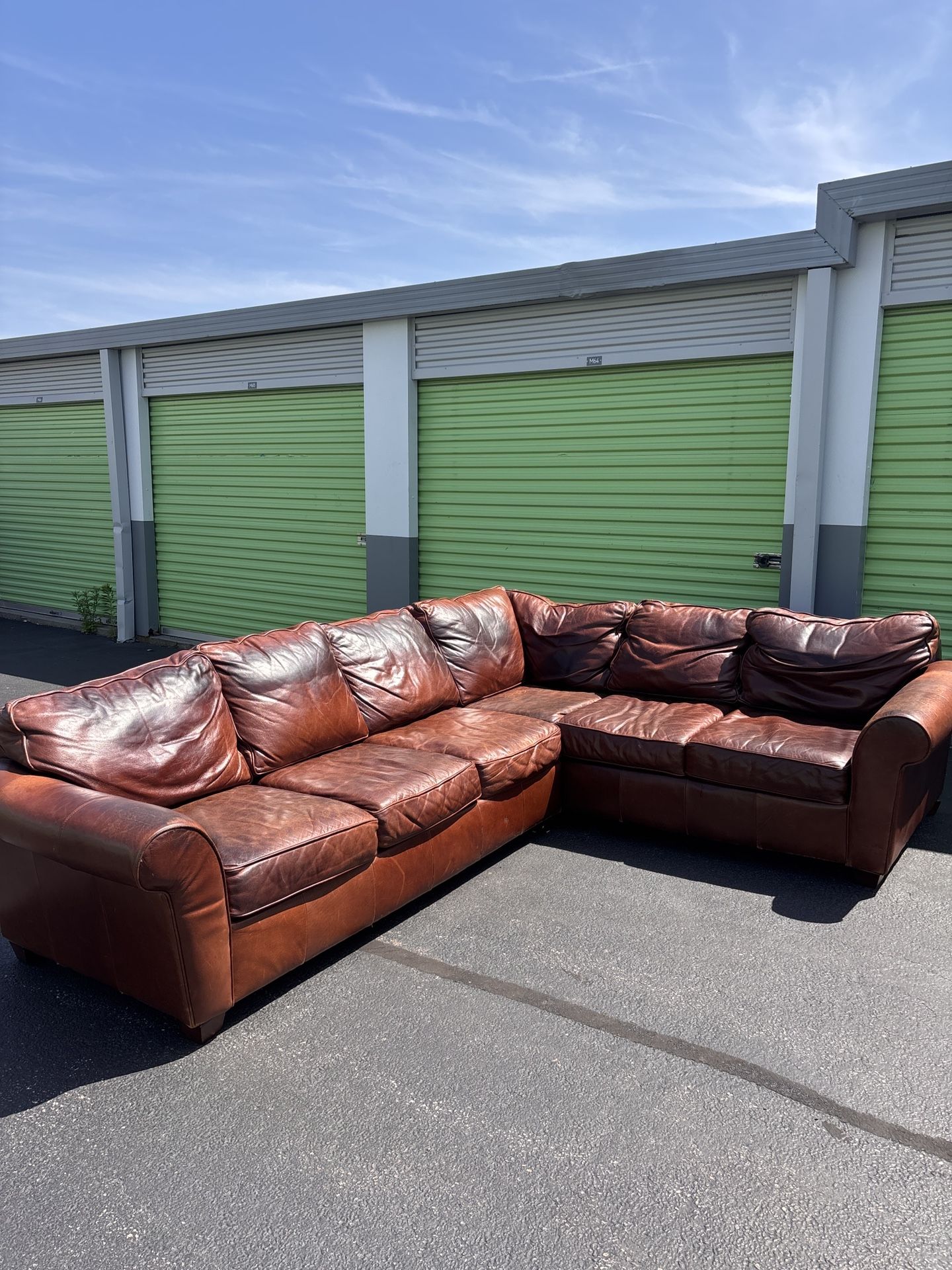 Pottery Barn Leather Sectional