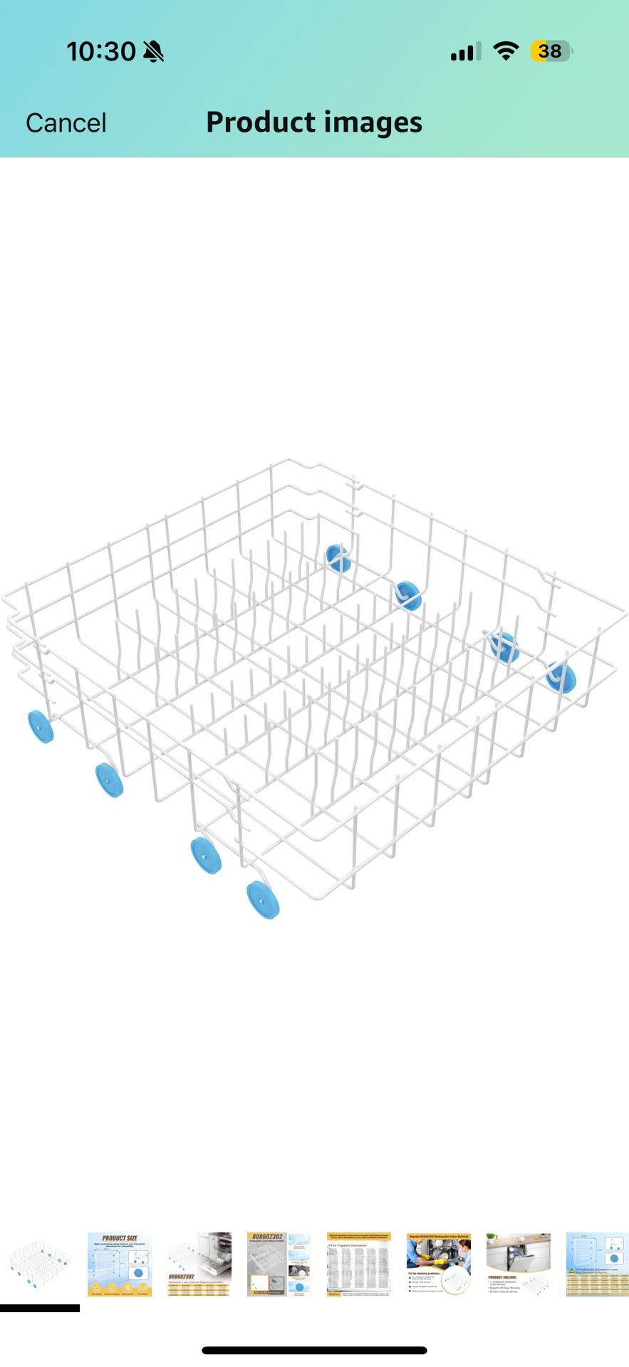 Upgraded Dishwasher Lower Rack Replacement/Blue Wheels Compatible w Frigidaire